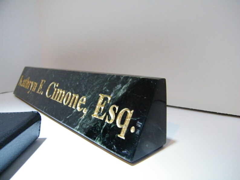 Desk Nameplate Marble Nameplate Desk Plate Etsy