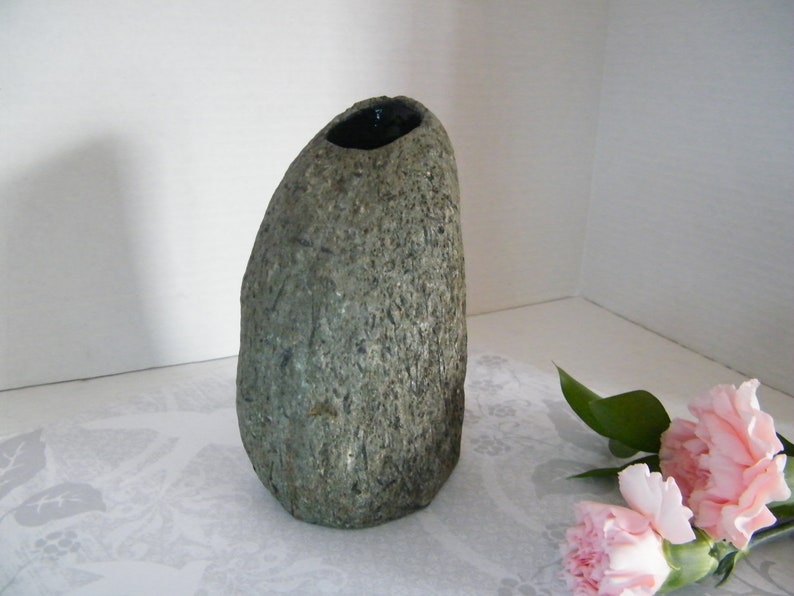 Vase Natural Rock Vase Table Centerpiece Stone Vase Etsy