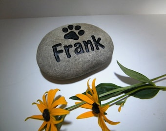 Custom Pet Memorial Stone: Hand-Engraved River Rock Marker