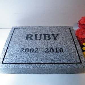 Granite Pet Memorial, 10&quot; Granite Pet Marker, Dog Granite Memorial, Cat Granite Memorial, Custom Pet Memorial