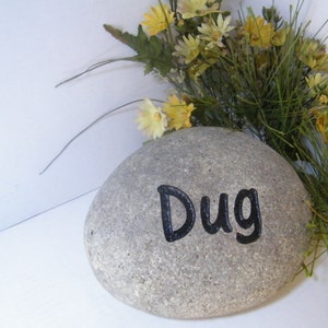 Hand Carved Pet Memorial Stone - Engraved River Rock Grave Marker