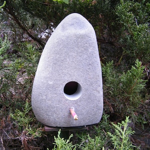 Birdhouse, Natural Rock Birdhouse, Nesting Birdhouse, Crafted Rock Birdhouse