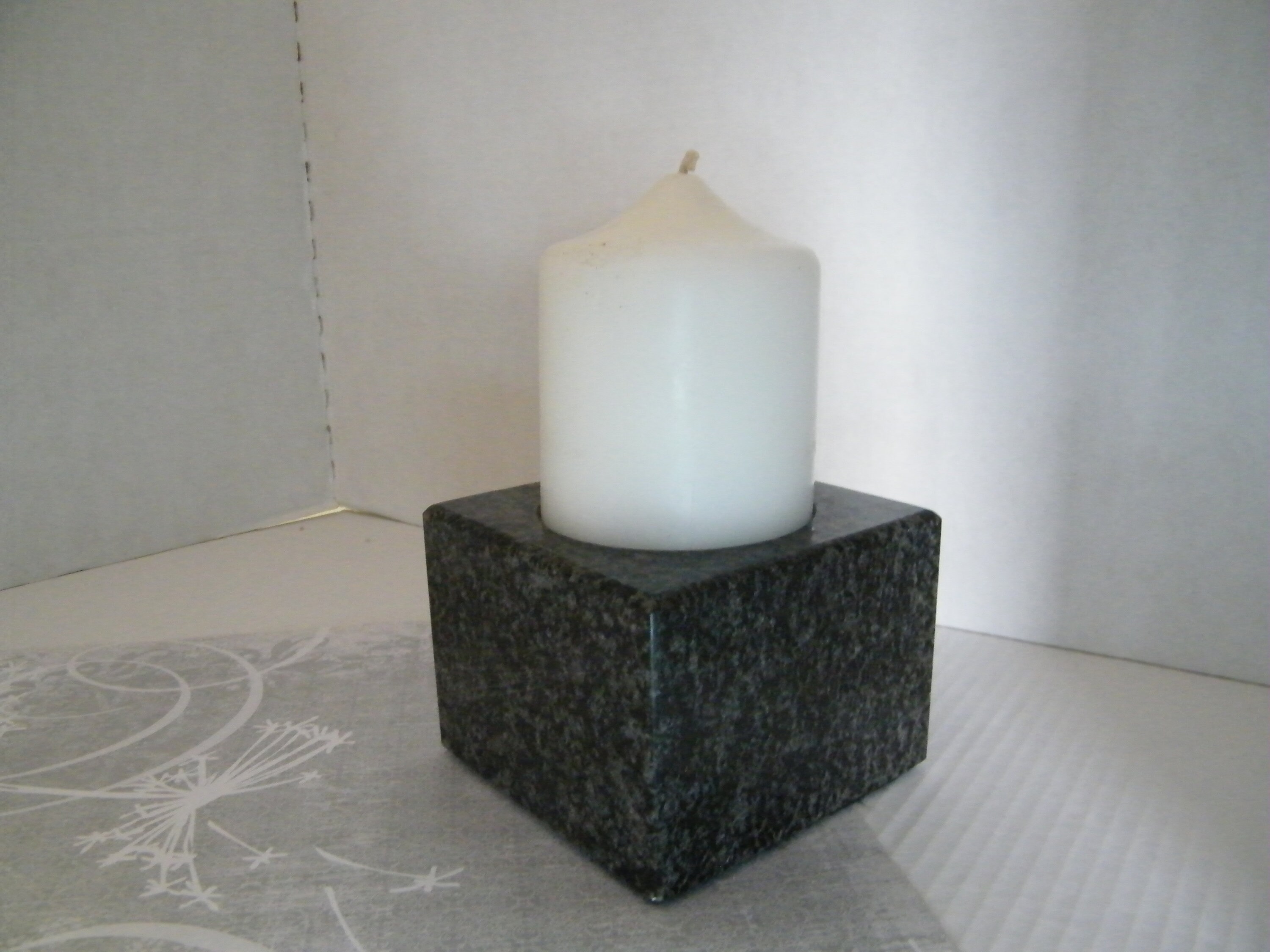 Candle Holder Polished Granite Base Candle Holder Stone Etsy
