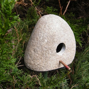 Birdhouse, Natural Rock Birdhouse, Nesting Birdhouse, Crafted Rock Birdhouse