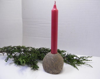 Natural Rock Candlestick Holder: Handcrafted Stone Candle Holder