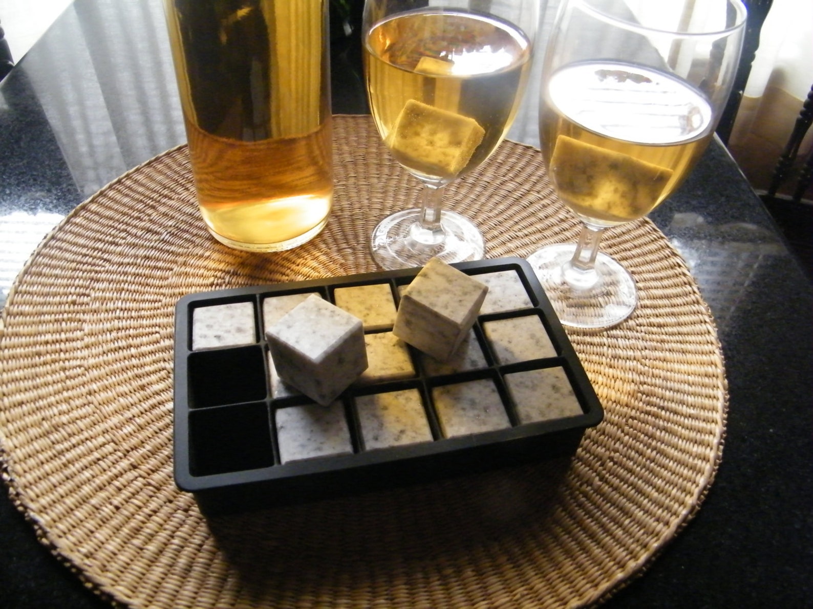 Stone Ice Cubes Bar Ware Granite Ice Cube Set Whiskey Etsy