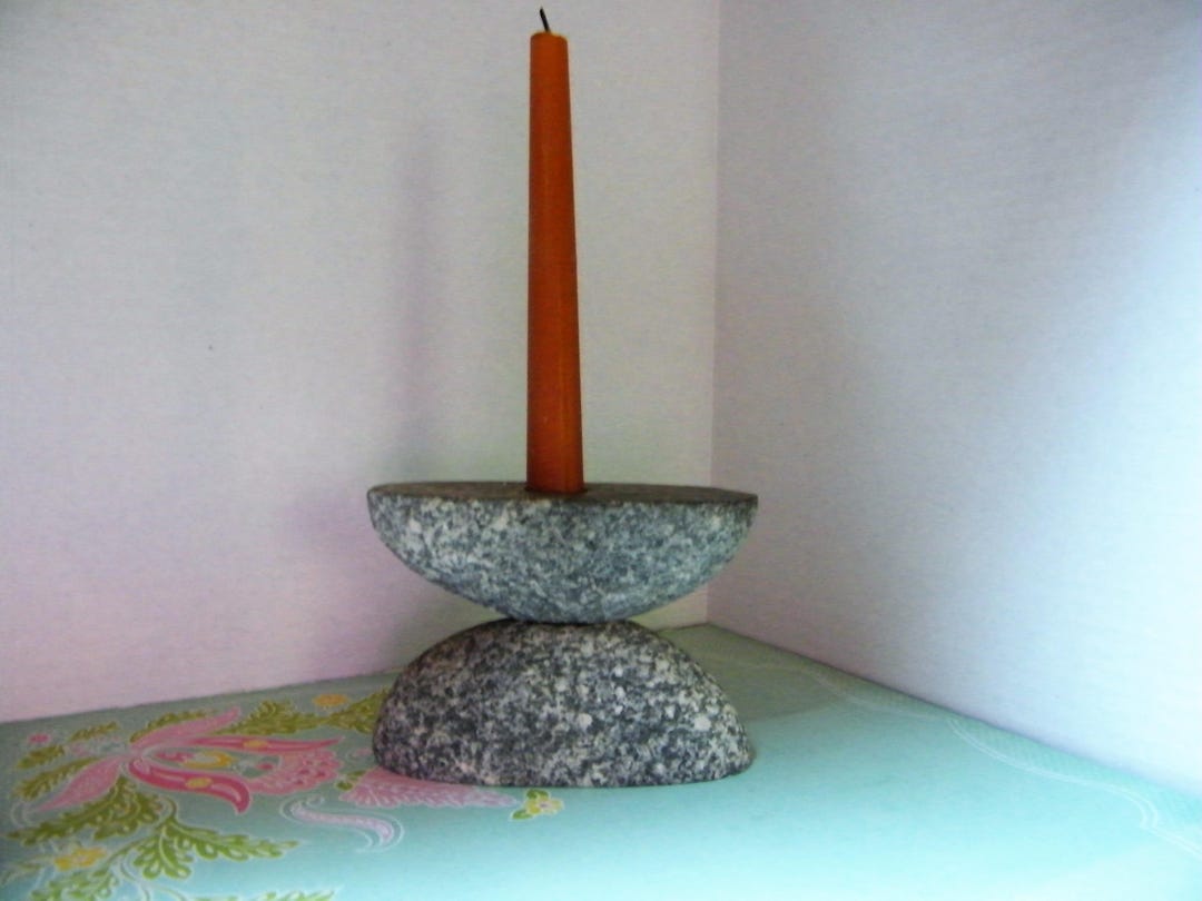 Candle Holder Natural Granite Candle Holder Stone Candle Etsy