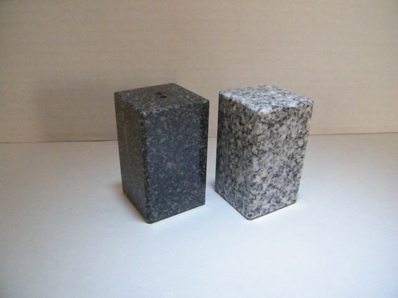 Salt And Pepper Shakers Granite Stone Salt And Pepper Etsy