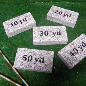 Archery Bow and Arrow Yard Markers, Hunter Yardage Markers, Practice Yardage Markers, Granite Markers