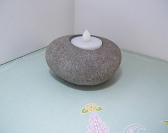 Candle Holder, Tea Light Rock Candle, Natural Rock Candleholder, Stone Candle holder