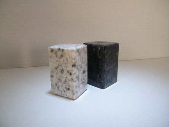 Granite salt and pepper shakers