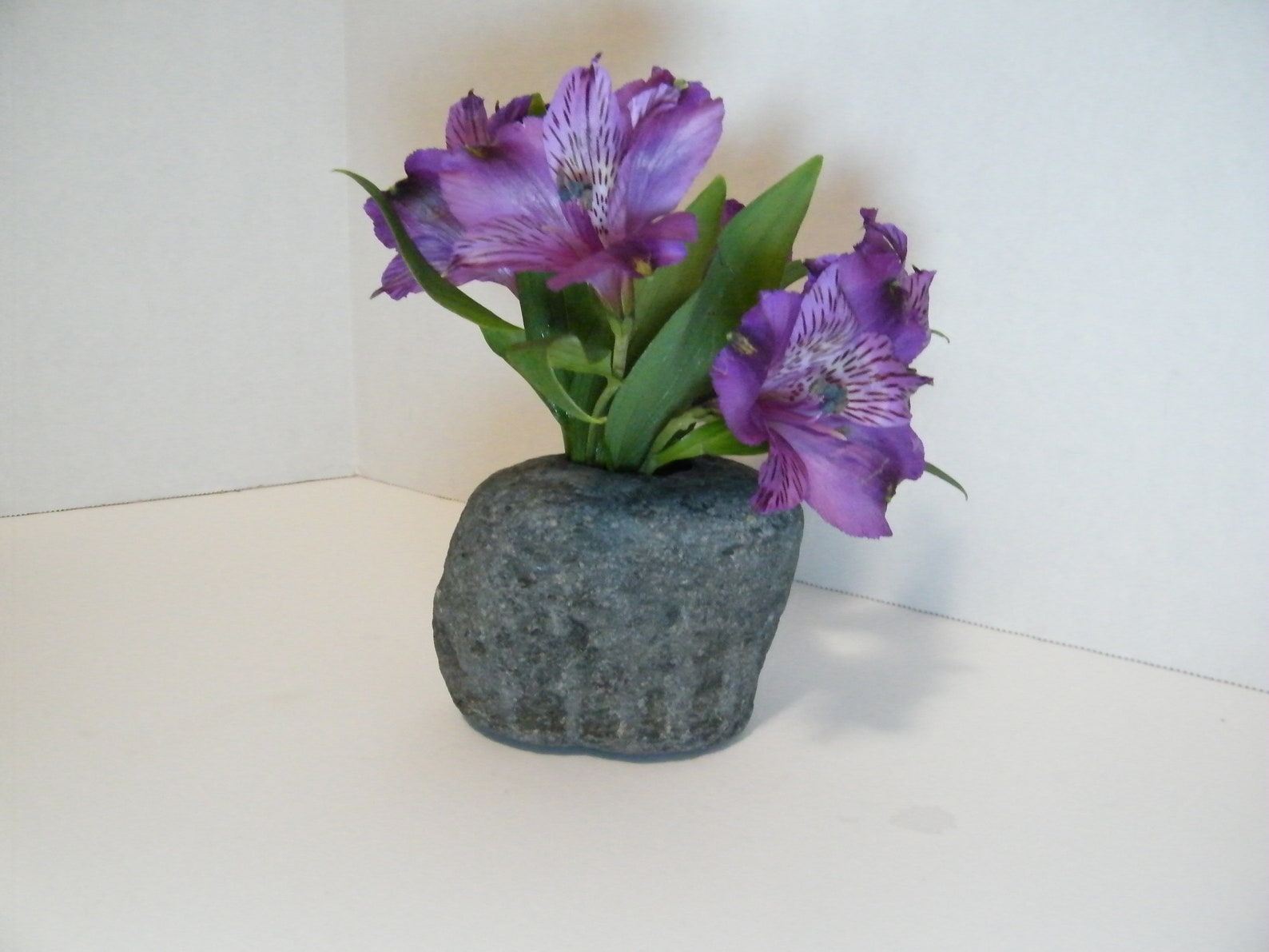 Vase Natural Rock Vase Ikebana Table Centerpiece Stone Vase Etsy