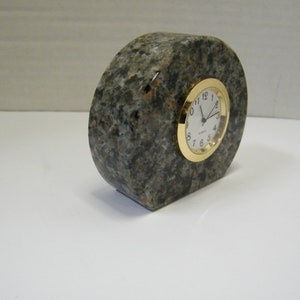 Clock, Mini Clock, Employee Gift, Polished Granite Clock, Retirement Clock Gift