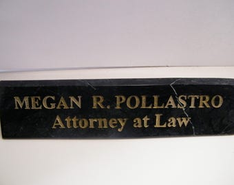 Marble Desk Name Plate: Hand Cut Personalization, Letter Limit Please Read