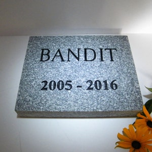10&quot; Pet Memorial, Granite Pet Memorial, Personalized Pet Memorial, Pet Granite Grave Marker