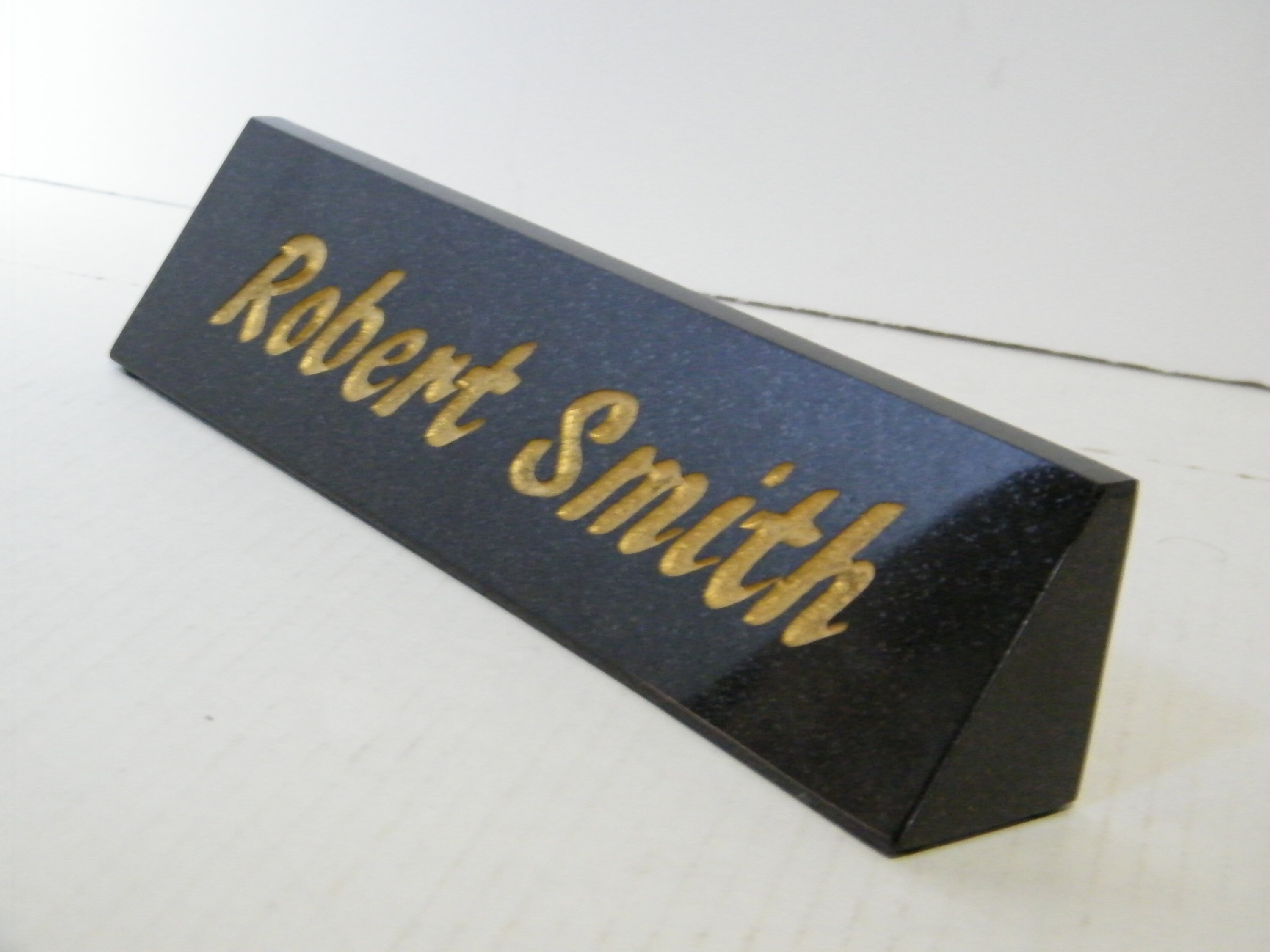 Nameplatestone Desk Plate Black Granite Stone Desk Etsy UK