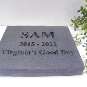 Granite Pet Marker, Engraved Granite Pet Marker, Pet Memorial Stone, Custom Three Line Engraved Pet Memorial