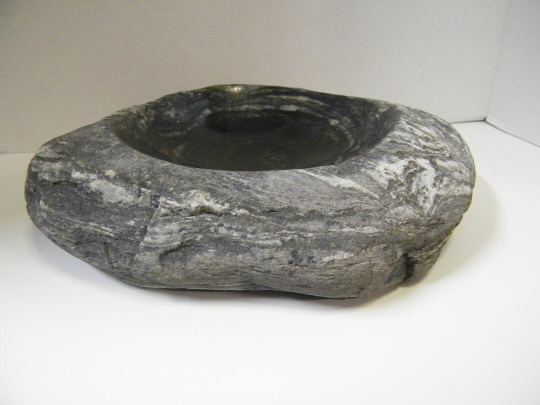 Handcrafted Rock Bowl: Natural Stone Bowl, Polished Basin - Etsy