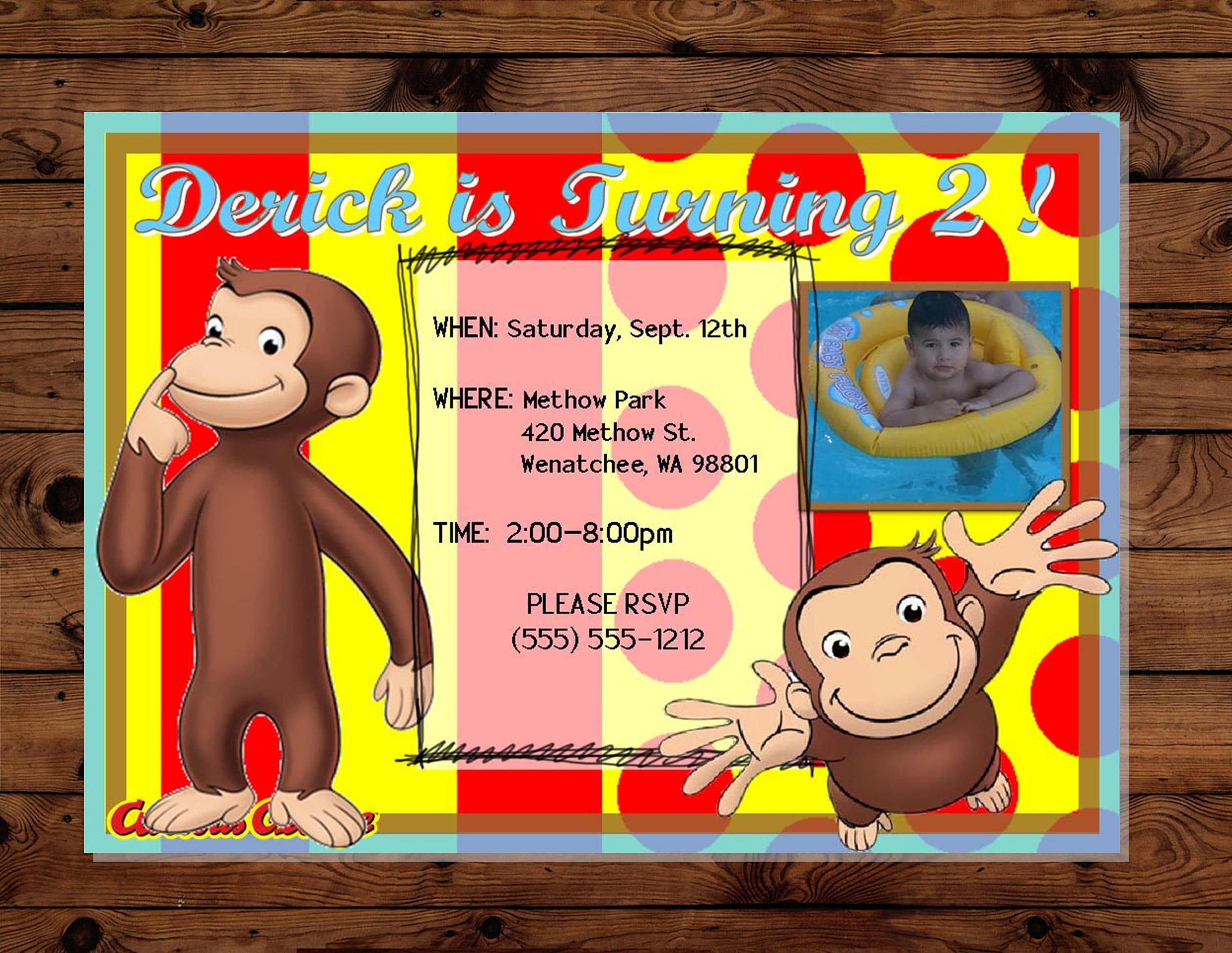 Curious Birthday Party Invitation Personalized Etsy