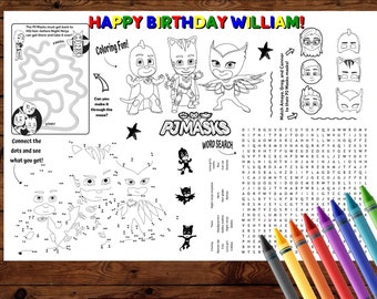pj mask coloring etsy
