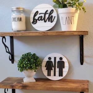 Bathroom sign, bath sign, bathroom decor