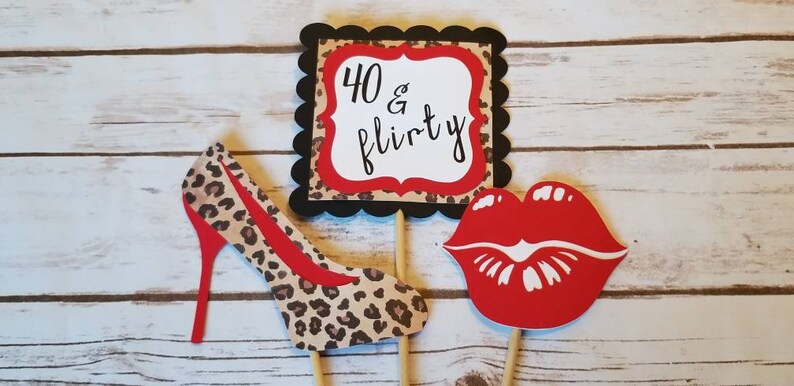 40 And Flirty 40th Birthday Leopard Birthday Bachelorette Etsy