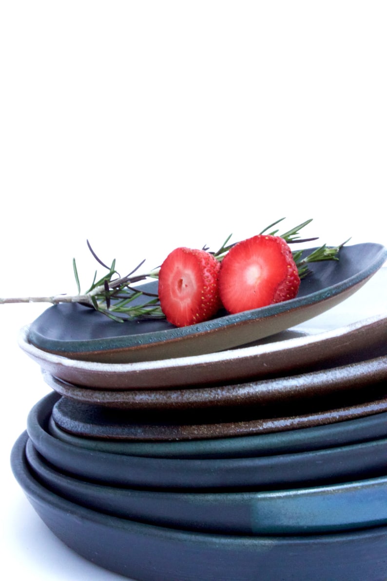 Small Matte Black Plate / Salad Plate / Pasta Plate / Etsy