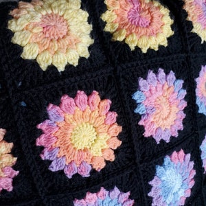 Pattern Starburst Pillow Crochet squares Rainbow PDF image 2