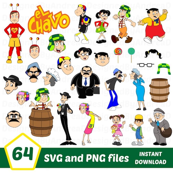 El Chavo Del Ocho Svg, El Chapulin Colorado Svg, Png Bundle