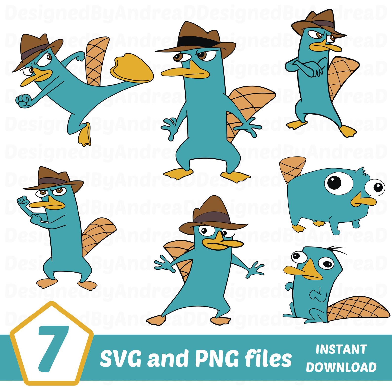 Simple Agent Svg P Agent Svg Bundle, Perry the Platypus Svg, Png Bundle, Sublimation ...