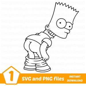 May include: Black and white cartoon illustration of a character pulling down their pants. The image includes the text "SVG and PNG files" and "Instant Download" on an orange background.