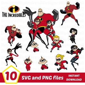 Incredibles 2, The Incredibles Svg, The Incredibles Family Png bundle, Sublimation Designs, Layered Svg, Clipart, INSTANT DOWNLOAD