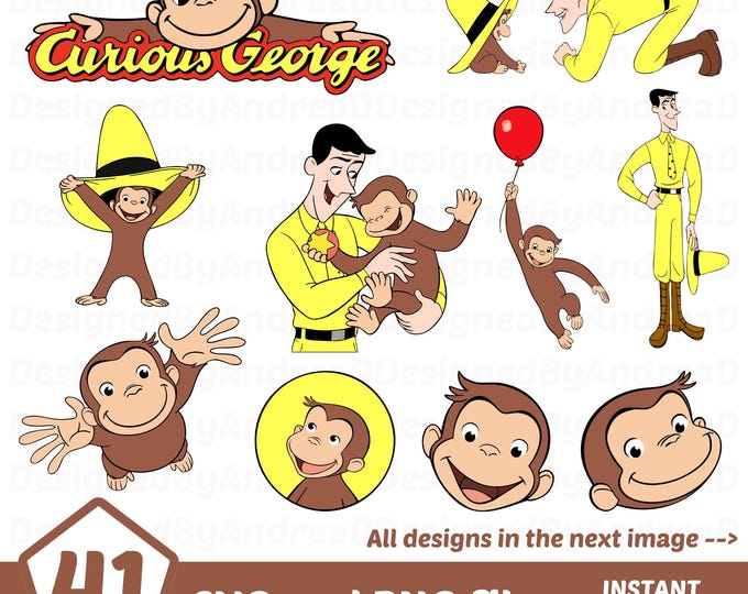 Curious George, Curious George Fabric, Cotton Calico Fabric Quilting ...