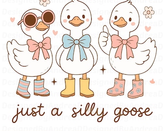 Silly Goose Png, Funny Goose Coquette Png, Coquette Bow Png, Cute Duck, Sublimation Designs, Png bundle, Digital Stickers, INSTANT DOWNLOAD