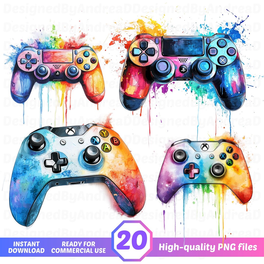 Game Controller Clipart PNG, Sublimation Designs, DIGITAL DOWNLOAD - Etsy