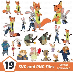 Zootopia Svg Bundle, Zootopia Svg, Zootopia Png bundle, Sublimation Designs, Layered Svg, Clipart, INSTANT DOWNLOAD