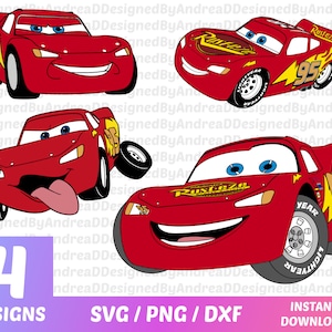 Lighting McQueen Svg, Files for Cricut, Png bundle, Layered Svg, Sublimation Designs, Digital Stickers, DIGITAL DOWNLOAD