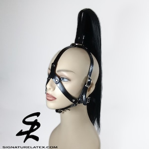 Latex Head Harness with removable Ponytail