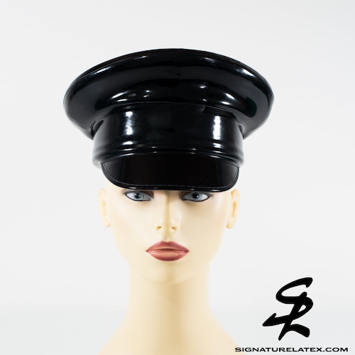 Latex  Military Hat in Black