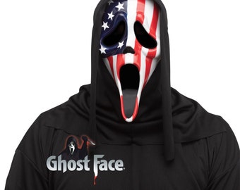 USA Ghostface Scream Flag Hard Plastic Mask Adult Sized USA Ghost Face mask