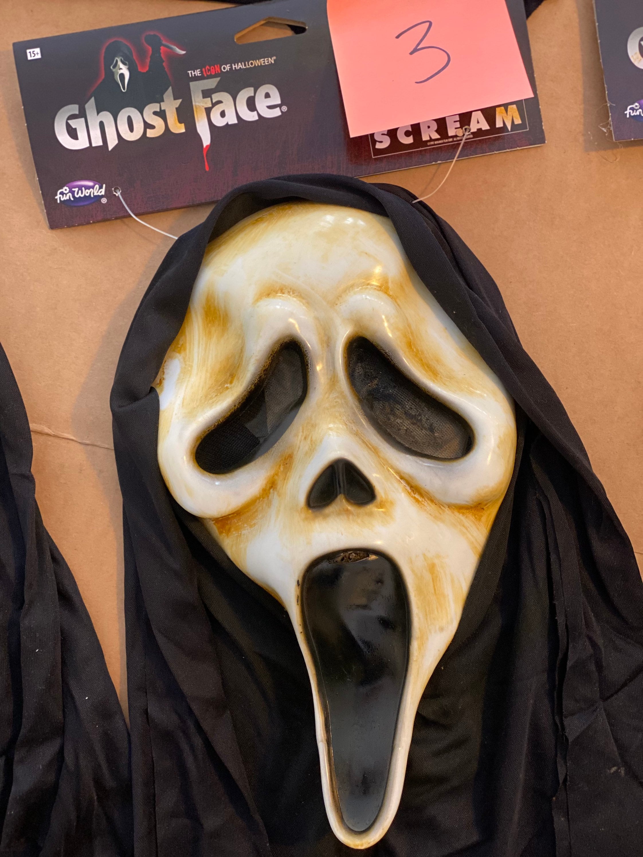 Scary Movie Smiley Ghost Face With Shroud Costume Mask With flaws