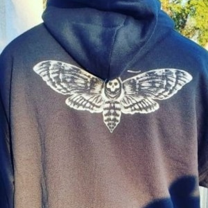 Gothic Death Moth, Hoodie, Dark Cottagecore, Death Moth, Goth Hoodie, Skull Death Moth, Dark Academia, Dark Cottagecore Clothes