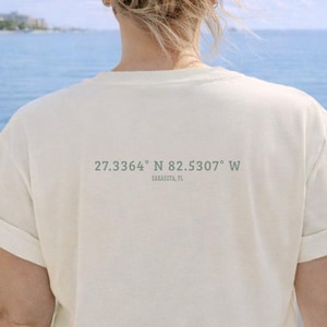 Sarasota Coordinates T-Shirt – Comfort Colors Coastal Beach Tee