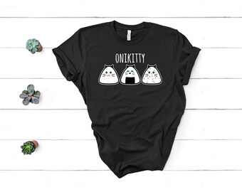 Funny Cat Onigiri Unisex T-Shirt, Kawaii Sushi Shirt