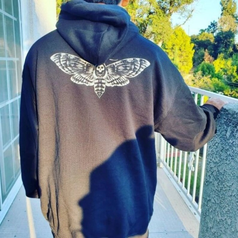 Hand drawn death moth hoodie
