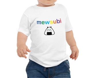Kawaii Baby Clothes, Cute Cat Shirt for Baby, Cute Baby Clothing, Baby Shower Gift, Musubi Shirt, Sushi Tee for Baby, Gift for Baby, Catcore