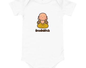 Kawaii Buddha Baby Bodysuit, Cute Cartoon Graphic