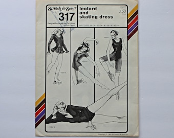 Stretch & Sew 317 Leotard, Skating Dress Uncut Sewing Pattern, Bust 28 to 44 Inches, Vintage 80s Ann Person Dance Wear