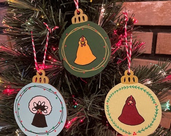 Ornement découpé en bois de poulet peint à la main, cadeau pour propriétaire d'animal de compagnie, décoration de vacances de Noël, tableau sur bois