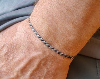 String Bracelet for Men, Adjustable Waterproof Surfer Bracelet, Minimalist Rope Bracelet, Mens Thin Cord Bracelet Gift